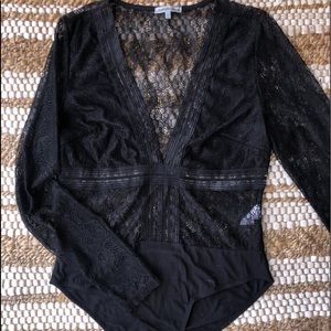 Charlotte Russe Black Lace Bodysuit